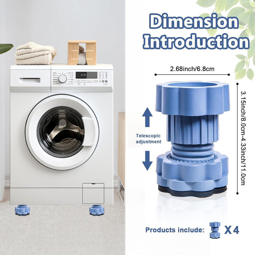 Adjustable Anti-Vibration & Anti Slip Pads for Washing Machine, 4-Pcs