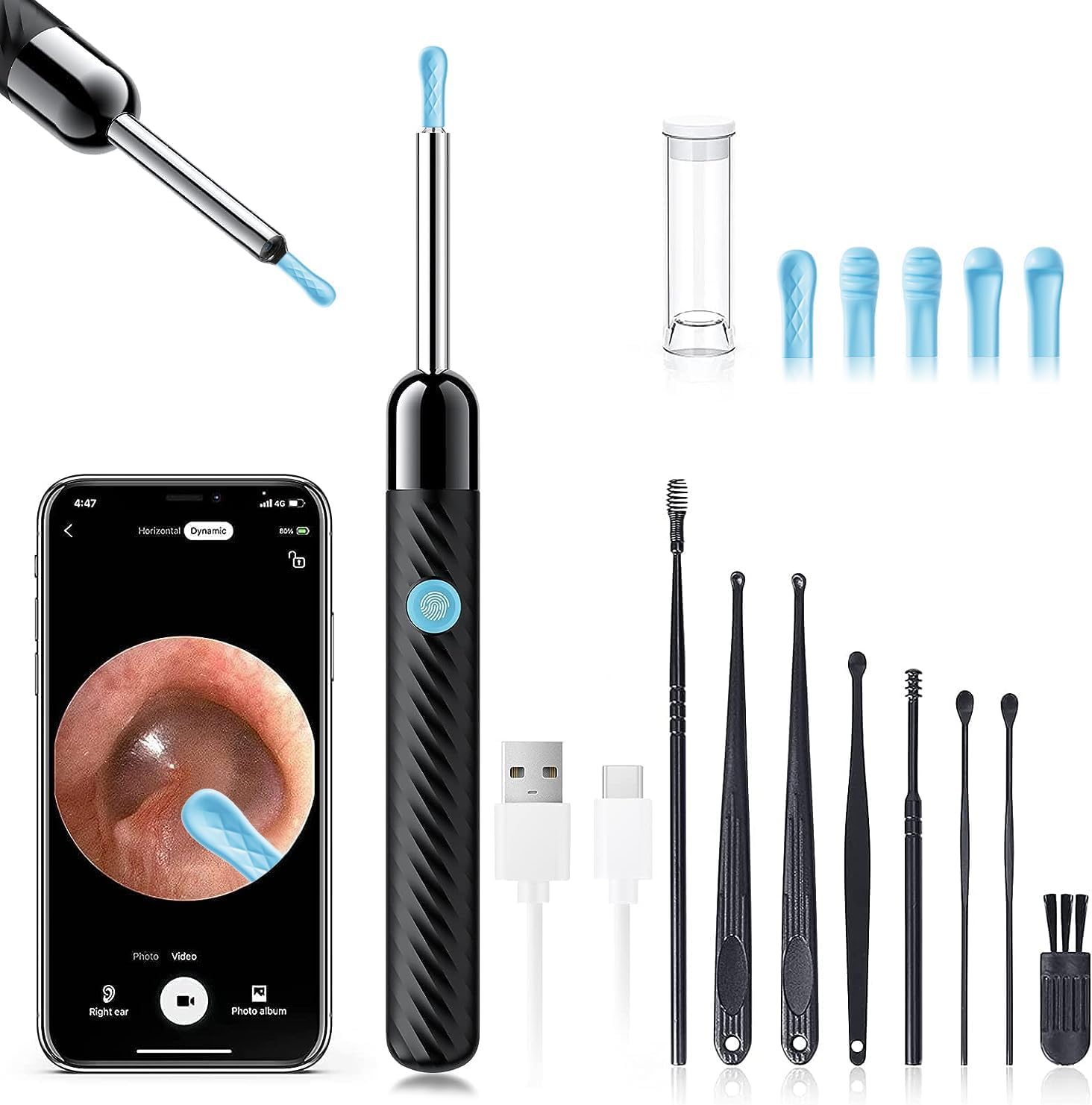 Smart Ear Wax Removal Tool kit with HD Endoscope Camera