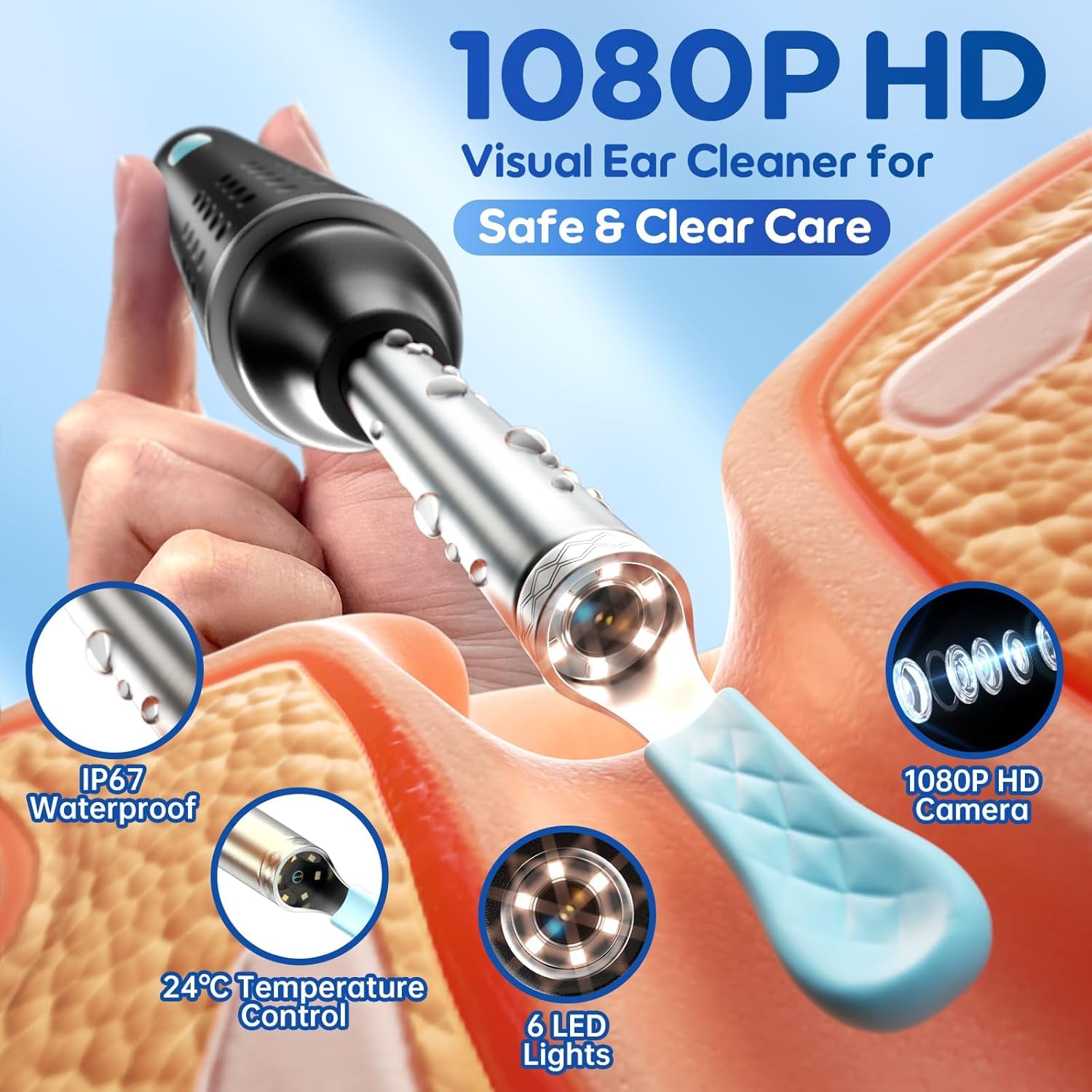 Smart Ear Wax Removal Tool kit with HD Endoscope Camera