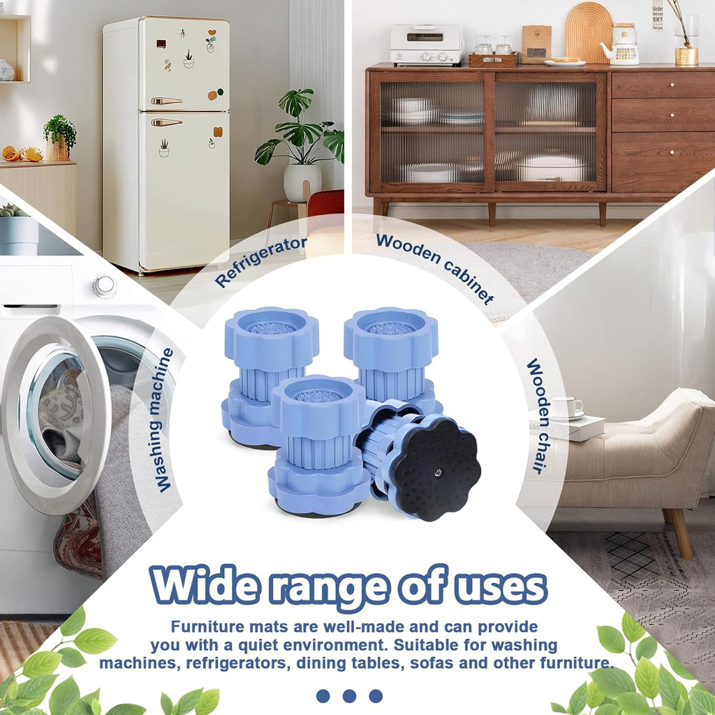 Adjustable Anti-Vibration & Anti Slip Pads for Washing Machine, 4-Pcs